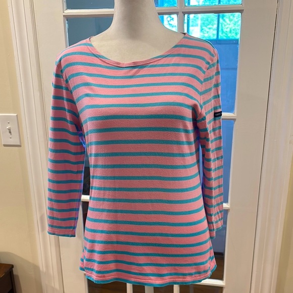Saint James Striped Pink and Blue Women's Top.  Size 6 - Picture 1 of 7
